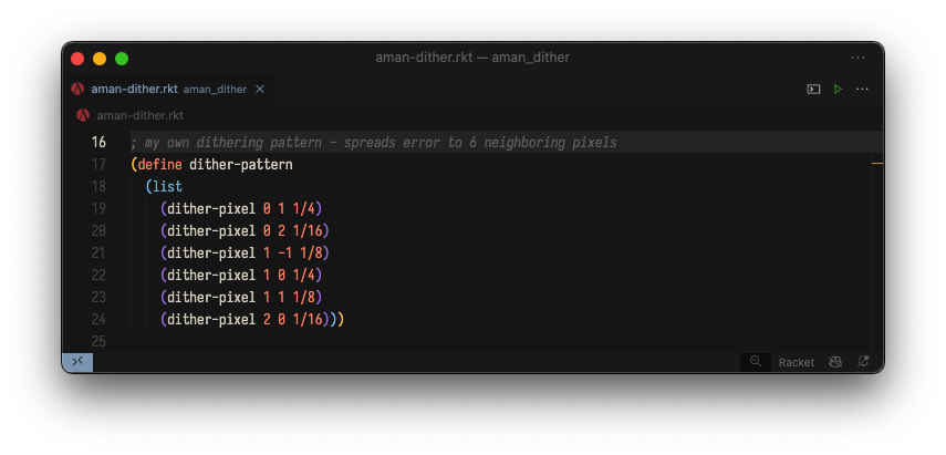Aman dither's code