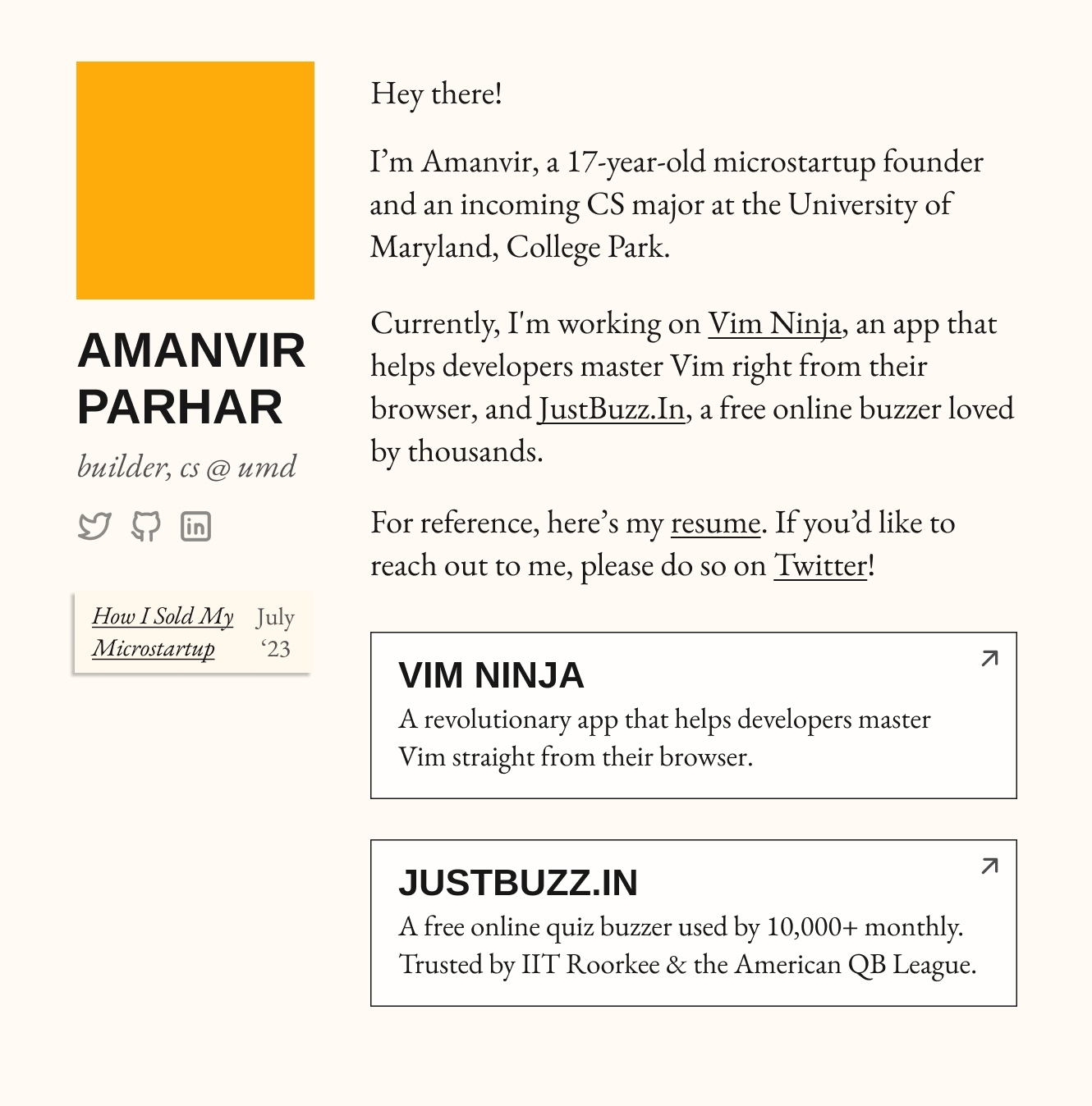 Screenshot of the Figma design for my personal website