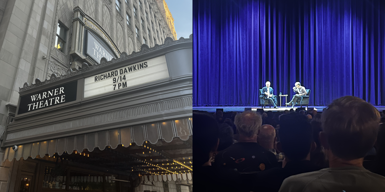 Photos I took from Richard Dawkins' live show.